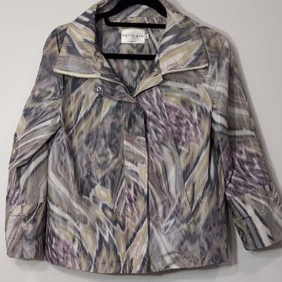 PATTY KIM Jackets & Blazers - Patty Kim | Pastel Marble Wave Lightweight Utility Blazer Trench Jacket Size S